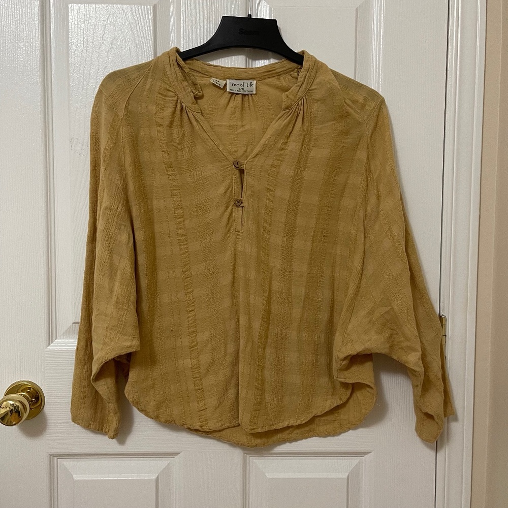 Tree of Life Yellow Kaftan Top